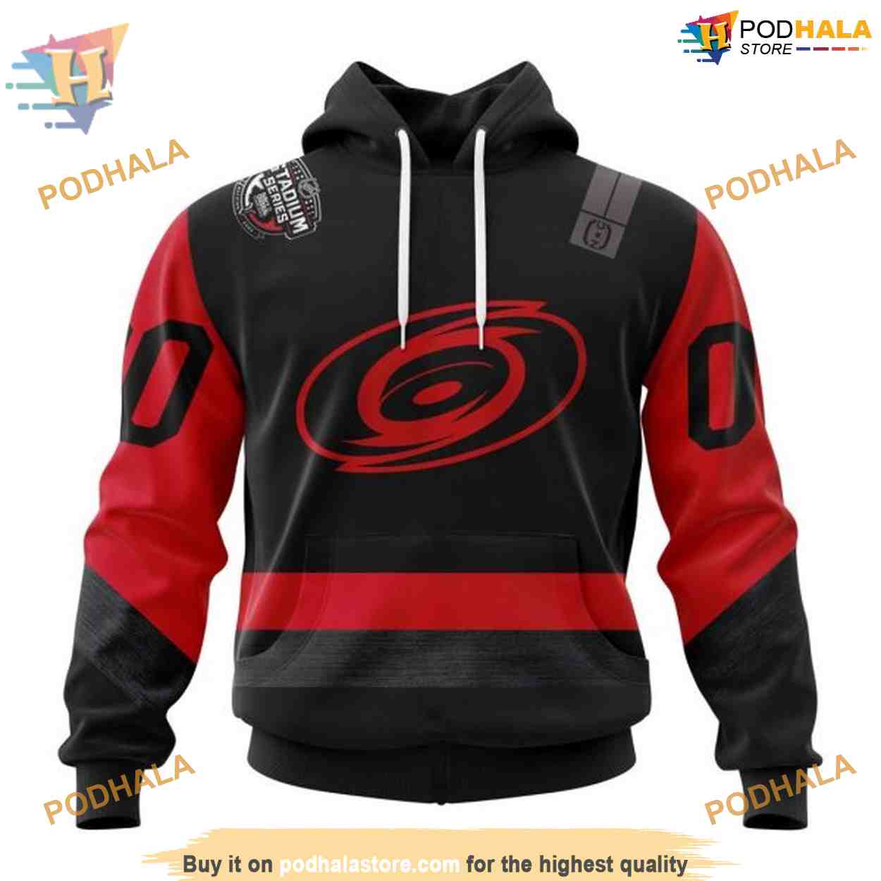 Custom 2023 Stadium Series Kits NHL Carolina Hurricanes Hoodie 3D Sweatshirt Podhalastore