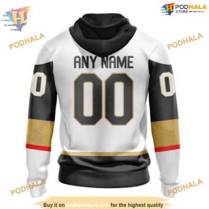 Custom 2023 White Away NHL Vegas Golden Knights Hoodie 3D 2