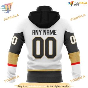 Custom 2023 White Away NHL Vegas Golden Knights Hoodie 3D 3