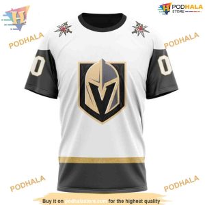 Custom 2023 White Away NHL Vegas Golden Knights Hoodie 3D 4