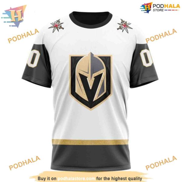 Custom 2023 White Away NHL Vegas Golden Knights Hoodie 3D