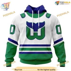 Custom 2023 White Whalers Kits NHL Carolina Hurricanes Hoodie 3D Sweatshirt 1