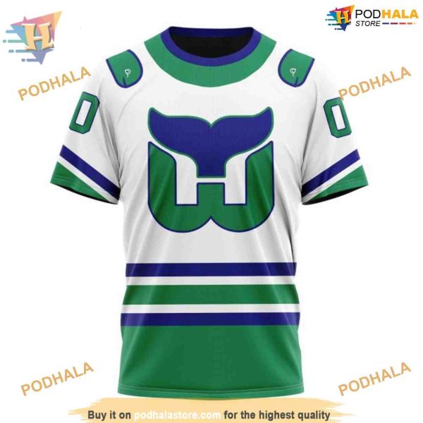 Custom 2023 White Whalers Kits NHL Carolina Hurricanes Hoodie 3D Sweatshirt