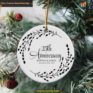Custom 25th Anniversary 2023 Christmas Ornament, Personalized Keepsake