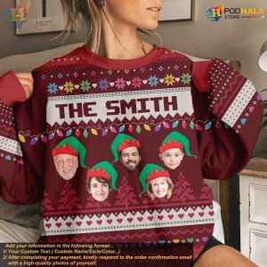 Custom 3D Family Christmas Sweater Personalized Ugly Xmas Pattern 1