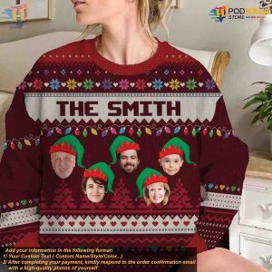 Custom 3D Family Christmas Sweater Personalized Ugly Xmas Pattern 2