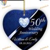 Custom 50th Anniversary Ornament 2023, Blue Personalized Wedding Keepsake