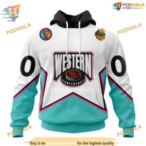 Custom All Star Western Conference 2023 NHL Chicago Blackhawks Hoodie 3D 1