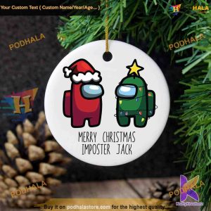 Custom Among Us Game Ornament, Personalized Christmas Gift