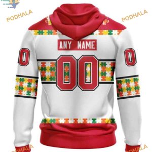 Custom Autism Awareness Custom Name And Number NHL Chicago Blackhawks Hoodie 3D 2