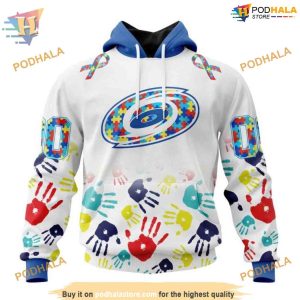 Custom Autism Awareness Design NHL Carolina Hurricanes Hoodie 3D 1