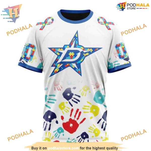 Custom Autism Awareness Design NHL Dallas Stars Hoodie 3D