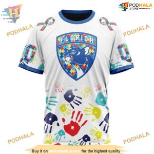 Custom Autism Awareness Design NHL Florida Panthers Hoodie 3D Sweatshirt 3