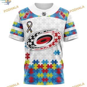 Custom Autism Awareness NHL Carolina Hurricanes Hoodie 3D Sweatshirt 3
