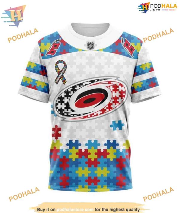 Custom Autism Awareness NHL Carolina Hurricanes Hoodie 3D Sweatshirt