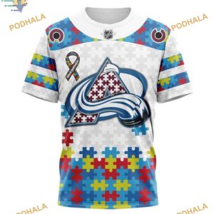 Custom Autism Awareness NHL Colorado Avalanche Hoodie 3D Sweatshirt 3