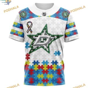 Custom Autism Awareness NHL Dallas Stars Hoodie 3D Shirt 3