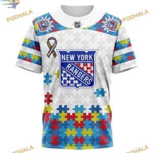 Custom Autism Awareness NHL New York Rangers Hoodie 3D 3