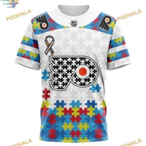 Custom Autism Awareness NHL Philadelphia Flyers Hoodie 3D 3