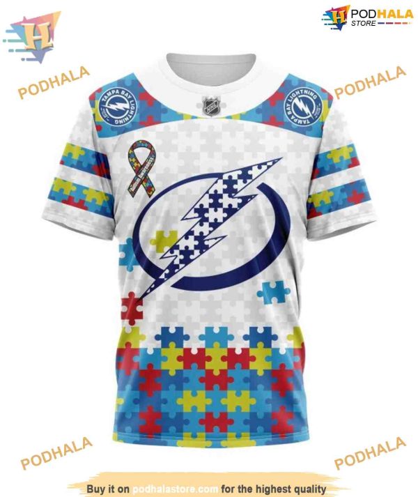 Custom Autism Awareness NHL Tampa Bay Lightning Hoodie 3D
