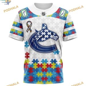 Custom Autism Awareness NHL Vancouver Canucks Hoodie 3D 3