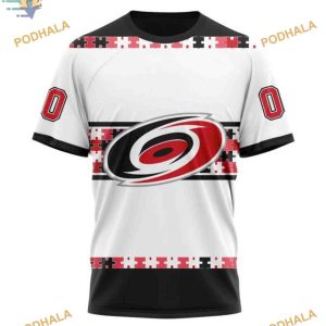 Custom Autism Awareness Name And Number NHL Carolina Hurricanes Hoodie 3D 3