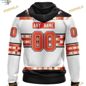 Custom Autism Awareness Name And Number NHL Philadelphia Flyers Hoodie 3D 2