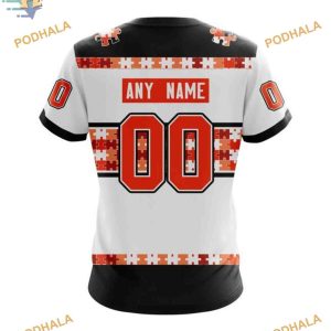 Custom Autism Awareness Name And Number NHL Philadelphia Flyers Hoodie 3D 4