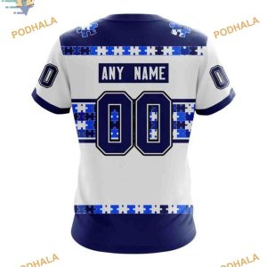 Custom Autism Awareness Name And Number NHL Tampa Bay Lightning Hoodie 3D 4