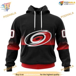 Custom Black And Gradient Design NHL Carolina Hurricanes Hoodie 3D 1