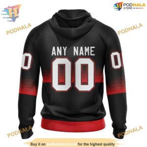 Custom Black And Gradient Design NHL Carolina Hurricanes Hoodie 3D 2