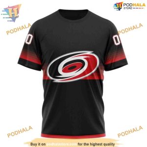 Custom Black And Gradient Design NHL Carolina Hurricanes Hoodie 3D 3