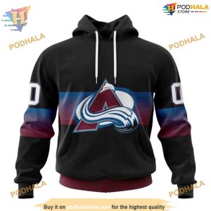 Custom Black And Gradient Design NHL Colorado Avalanche Hoodie 3D Sweatshirt 1