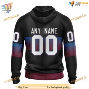 Custom Black And Gradient Design NHL Colorado Avalanche Hoodie 3D Sweatshirt 2