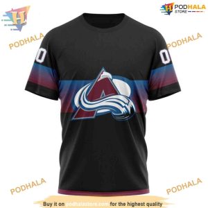 Custom Black And Gradient Design NHL Colorado Avalanche Hoodie 3D Sweatshirt 3