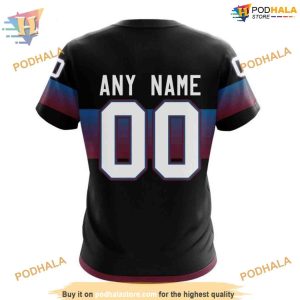 Custom Black And Gradient Design NHL Colorado Avalanche Hoodie 3D Sweatshirt 4
