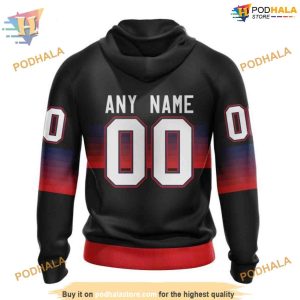 Custom Black And Gradient Design NHL Columbus Blue Jackets Hoodie 3D 2