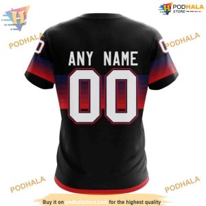 Custom Black And Gradient Design NHL Columbus Blue Jackets Hoodie 3D 4