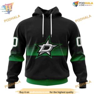 Custom Black And Gradient Design NHL Dallas Stars Hoodie 3D 1