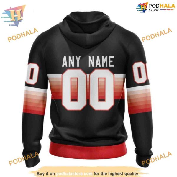 Custom Black And Gradient Design NHL Detroit Red Wings Hoodie 3D