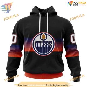 Custom Black And Gradient Design NHL Edmonton Oilers Hoodie 3D 1