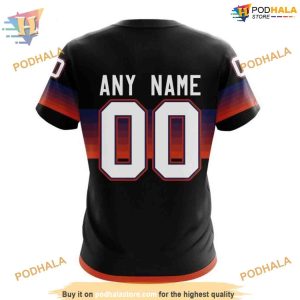 Custom Black And Gradient Design NHL Edmonton Oilers Hoodie 3D 4