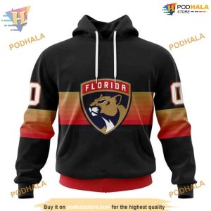 Custom Black And Gradient Design NHL Florida Panthers Hoodie 3D 1