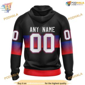 Custom Black And Gradient Design NHL New York Rangers Hoodie 3D 2