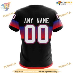 Custom Black And Gradient Design NHL New York Rangers Hoodie 3D 4