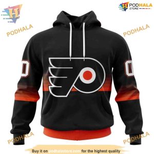 Custom Black And Gradient Design NHL Philadelphia Flyers Hoodie 3D 1