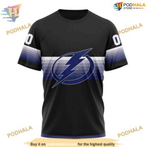 Custom Black And Gradient Design NHL Tampa Bay Lightning Hoodie 3D 3