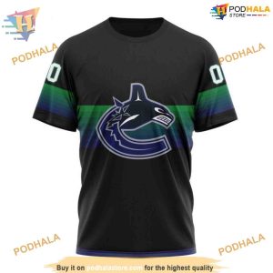 Custom Black And Gradient Design NHL Vancouver Canucks Hoodie 3D 3