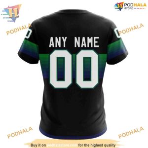 Custom Black And Gradient Design NHL Vancouver Canucks Hoodie 3D 4