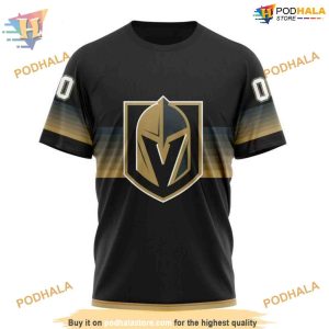 Custom Black And Gradient Design NHL Vegas Golden Knights Hoodie 3D 3
